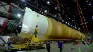 Artemis I Core Stage Lift to High Bay 3